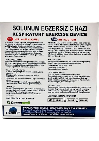 Bluewell Solunum Egzersiz Cihazı Triflo 3 Top