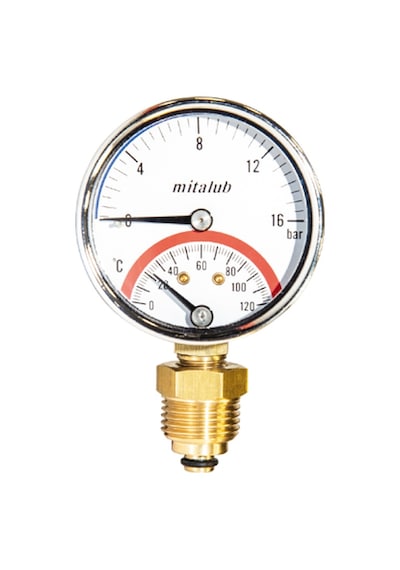 Mitalub Termometreli Alttan Manometre 63mm X 25bar Mıt6325b