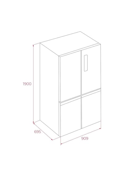 Teka RMF 77960 522 LT Gardırop Tipi Solo Buzdolabı Dark Inoks