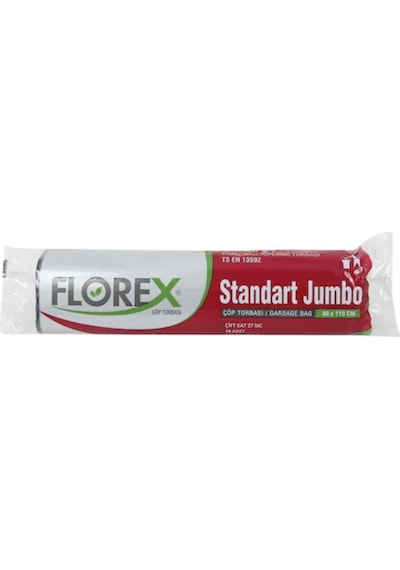Florex Standart Jumbo Boy Çöp Torbası Siyah 80 x 110 CM
