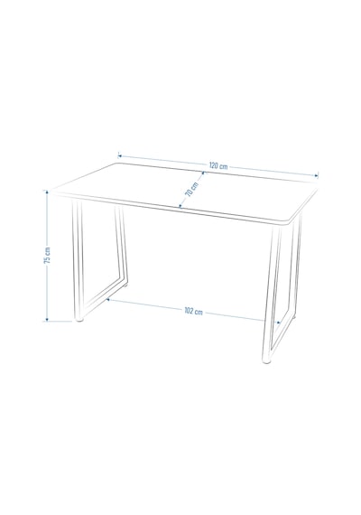 Vilinze Biga Sabit Mdf Metal Ayak Mutfak Masası - 70x120 Cm Beyaz