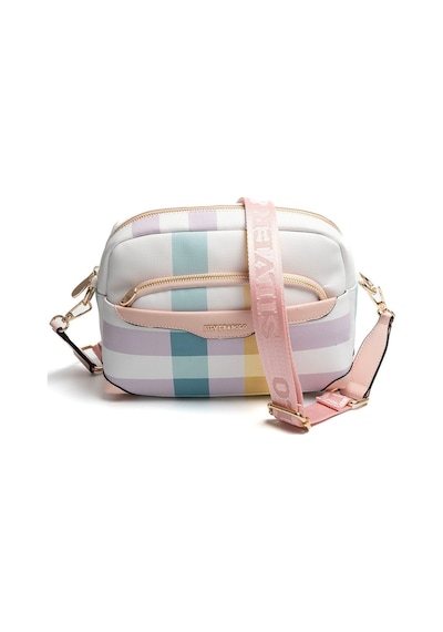 Silver Polo Sp1201 Kadın Çapraz Çanta Ekose Lila-pembe