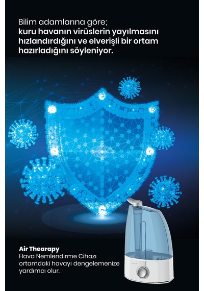 Goldmaster Air Therapy Ultrasonik Sessiz 3,7 L Su Tankı 12 Saat Kesintisiz Buhar Veren Hava Nemlendirme Cihazı
