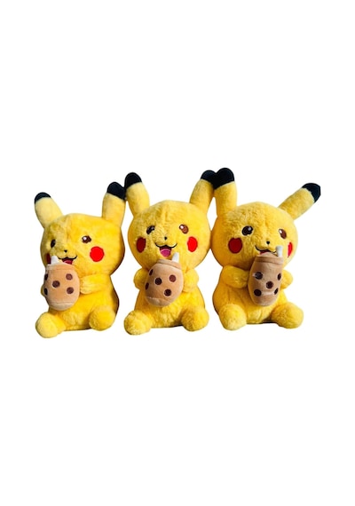 İthal Özel Dokulu Kumaş Pokemon Go Tatilci Pikachu Figür Peluş Oyuncak Uyku & Oyun Arkadaşı 32 Cm. Sarı