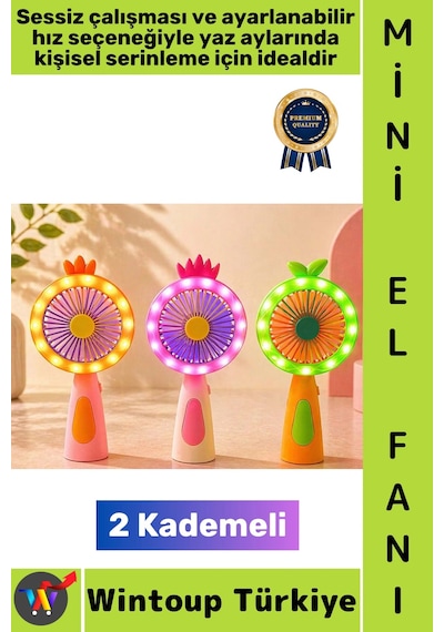 Vantilatör Kompakt Taşınabilir Hafif Sessiz Çalışma Ev Ofis Seyahat Yaz Serinleme Sevimli Şık Tasar
