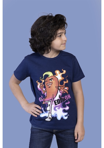 Toontoy Kids Toontoy Erkek Çocuk Acı Biber Baskılı Tişört Lacivert