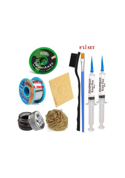 Mechanic Lehim Teli 0,3mm 40gr Havya Uc Temizleyici Rslasm Flux Ve 2uul-2015 Lehim Emme Teli Seti2 St09