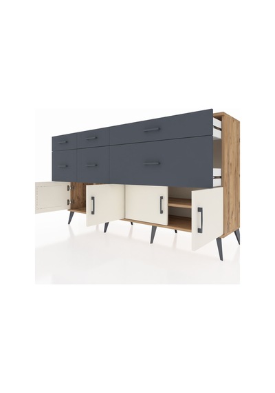 Hyperion Konsol Tek Raflı 6 Çekmeceli 4 Kapaklı 176x44x99 Çam-ayt Çam-aytaşı/antrasit Hyperion Konsol Tek Raflı 6 Çekmeceli 4 Kapaklı 176x44x99 Çam-ayt Çam-aytaşı/antrasit