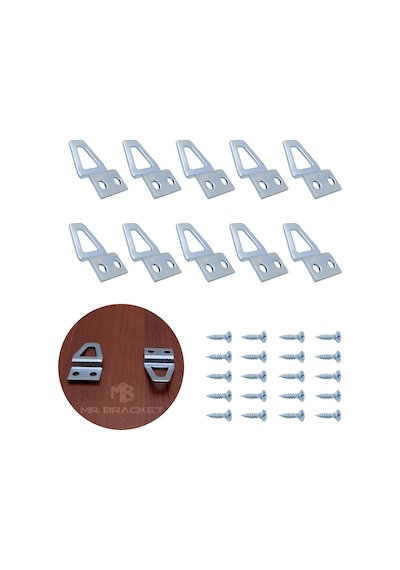 10 Ad Tablo Kancası Kıvrık Model - Metal Çerçeve Askısı Aparatı - Vidalı Fotoğraf Resim Asma Kancası Galveniz