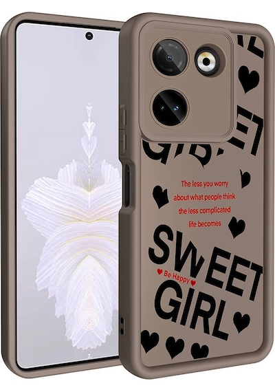 Zore Tecno Camon 20 Pro 4g Kılıf Kamera Korumalı Baskılı Arka Yüzey Klas Kapak - Siyah