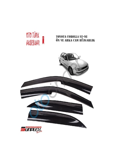 Toyota Corolla Uyumlu Efsane Kasa 1992-1998 Mugen Cam Rüzgarlığı Ön-Arka