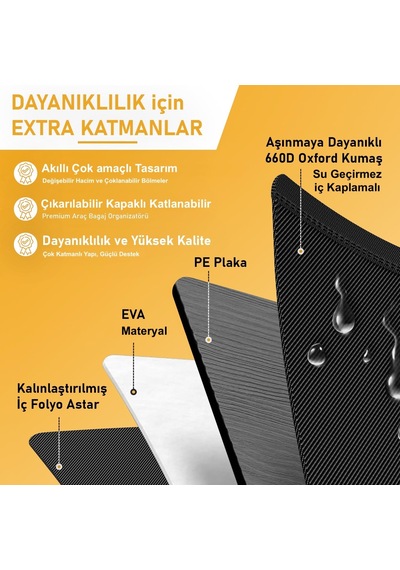 Haegs Araba Bagaj Çantası, Araç İçi Düzenleyici Organizer, Katlan