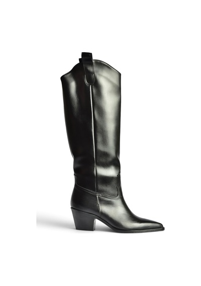 Fox Shoes Z922835109 Siyah Kalın Topuklu Kadın Çizme