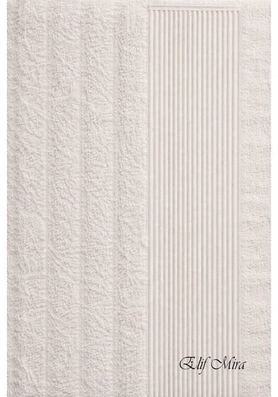 2 Parça Banyo Havlusu Seti Pamuklu Şeyma 70x140 + 50x85 Cm Krem