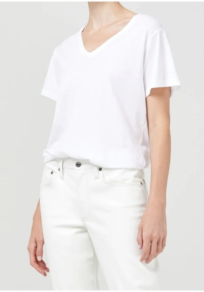 Kadın V Yaka Tshirt Spr24tsk40 Beyaz