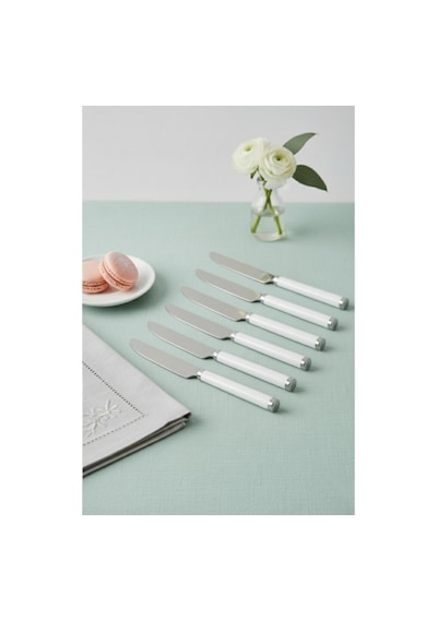 Northcity 6'lı Paslanmaz Çelik Yemek Bıçağı Seti Beyaz Saplı 15 Cm - Keskin Ve Şık Sofra Takımı