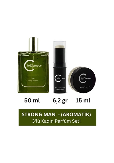Strong Man Fougère/aromatik Men- 3 Lü Erkek Parfüm Seti 50 Ml - Vegan Diğer