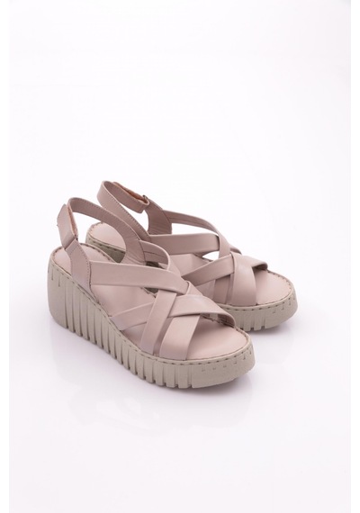 Dgn 254 Kadin Şeritli Açik Sandalet 254-2498-R146140 Gümüş