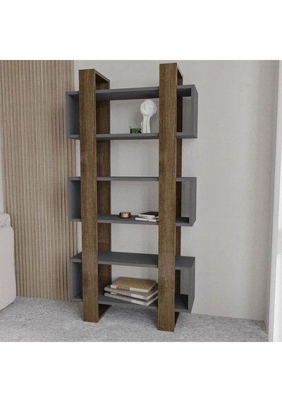Milano Kitaplık, İstanbul Ceviz/antrasit, Raflı Kitaplık, Kütüphane, Çalışma Odası, Ev-ofis Antrasit Milano Kitaplık, İstanbul Ceviz/antrasit, Raflı Kitaplık, Kütüphane, Çalışma Odası, Ev-ofis Antrasit