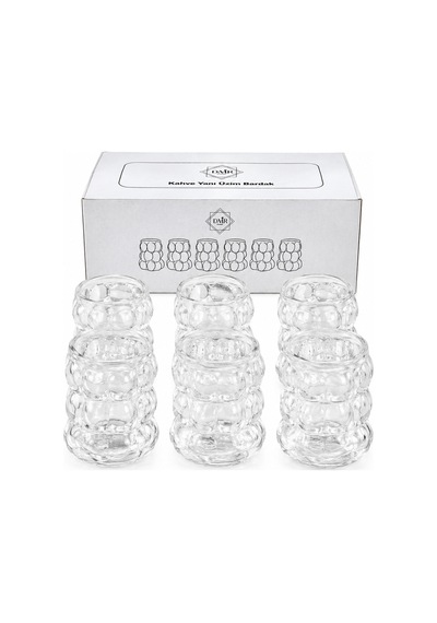 Dmr Home 6'lı Kahve Yanı Üzüm Bardak Mini Cam Su Bardağı Şeffaf Kahve Sunum Bardağı