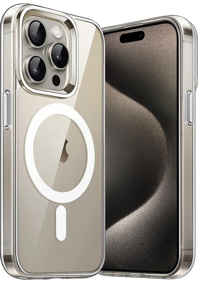 Apple Uyumlu iPhone 15 Pro Max İçin Magsafe Özellikli Şeffaf Silikon Kılıf