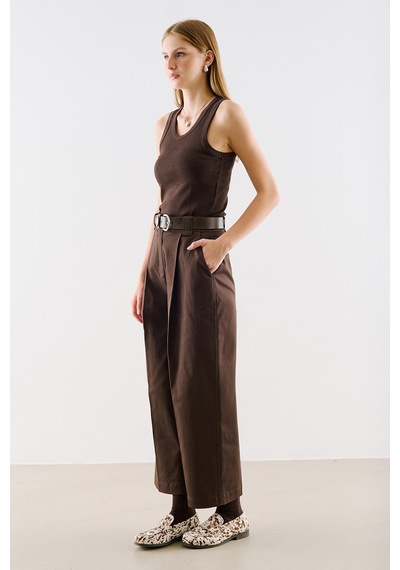 Manuka Gabardin Straıght Pileli Pantolon Acı Kahve Aw26pnt00004-12537 Acı Kahverengi