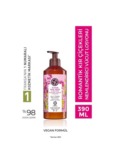 Yves Rocher Vücut Losyonu -nemlendirici Besleyici Romantik Kır Çiçekleri- Vegan-390ml