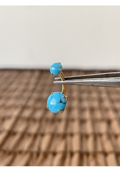 Yüksek Kalite G23 Titanium Doğal Firuze Taşlı Titanyum Göbek Piercingi Taş 10mm DUMMY 236121491 429