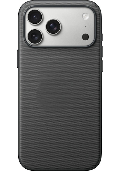 Apple iPhone Uyumlu 17 Pro Teknovoven Dokuma Kablosuz Şarj Destekli Animasyonlu Kılıf 1 Renk Siyah