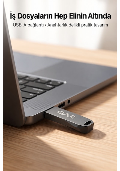 Qar Usb Flash Bellek Metal Siyah 64 Gb Usb 3.0  Güvenli