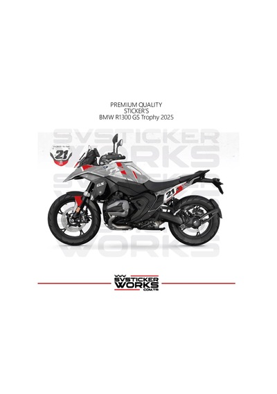Bmw R1300gs Trophy 2025 Kaplama Motosiklet Sticker Design Etiket Modeli