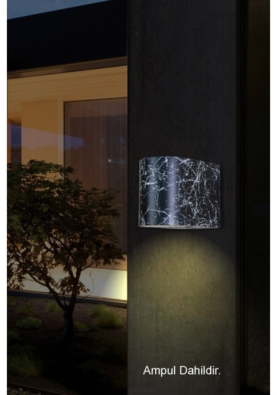 Gün Işığı Led Iç - Dış Mekan Dekoratif Modern Lüks Aplik - Ip65 Siyah