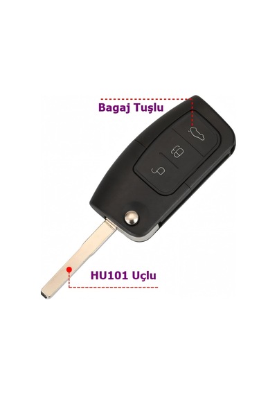 Ford Focus 2 Mondeo Fiesta Fusion Uyumlu Anahtar Kumanda Kabı Oto Anahtarlık
