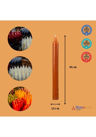 6 Lı Kahve Rengi Bakkal Mum Kahverengi