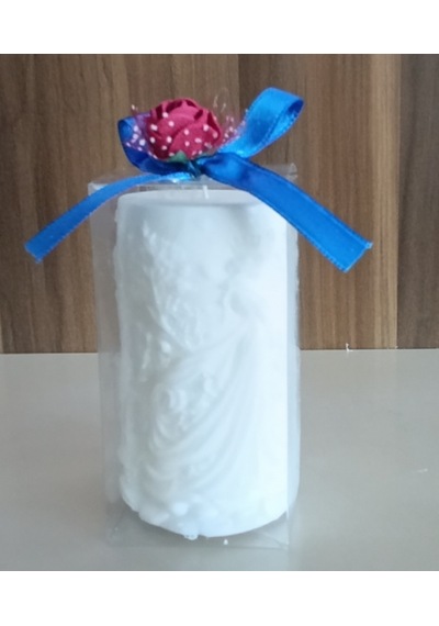 Kar Taneleri Arasında Taçlı Prenses Gül Ve Yıldız Görünümlü Kokulu Doğal Beyaz Renk Dekoratif Mum Beyaz