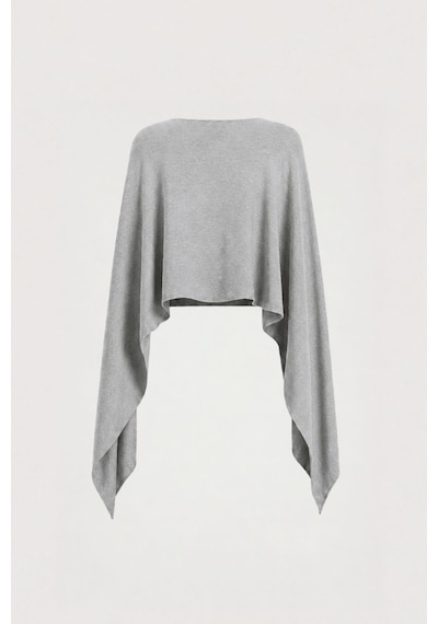 Suud Collection Gri Rae Penye Pelerin