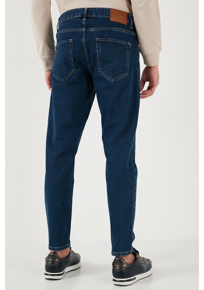 Buratti Streç Pamuklu Slim Fit Normal Bel Boru Paça Jeans Erkek Kot Pantolon 5900S34Milano Lacivert