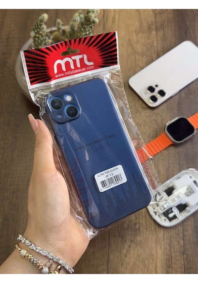 Apple iPhone 13 Uyumlu Süper İnce Mat Ultra Thin Silikon Kılıf Lacivert
