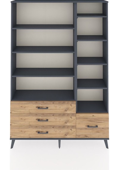 Arges Dolap 9 Raflı 4 Çekmeceli 132x30x195 Antrasit-antrasit/çam Antrasıt/atlas Çam Arges Dolap 9 Raflı 4 Çekmeceli 132x30x195 Antrasit-antrasit/çam Antrasıt/atlas Çam