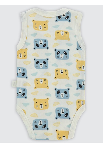 Civil Baby Erkek Bebek Çıtçıtlı Badi 1-36 Ay Ekru