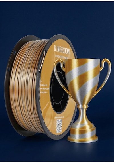 Çift Renkli Silk Pla 1.75 Mm Altın Gümüş - Lüks Metalik Ton - Renk Geçişli Parlak Filament