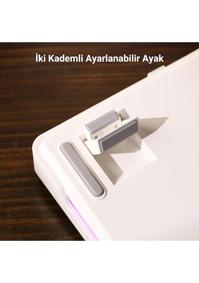 Aula F87 Mekanik Rgb Tkl Graywood V4 Switch Kablosuz Makrolu Klavye