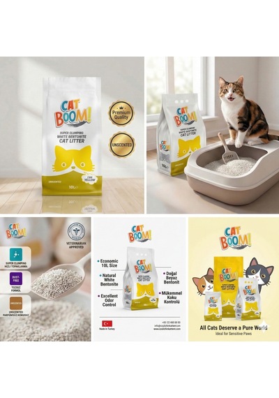 Cat Boom Kokusuz Bentonit Kedi Kumu 10 Lt X 2 Adet