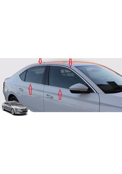 Skoda Superb Krom Cam Çerçeve Seti Paslanmaz Çelik 12 Pç 15-2022
