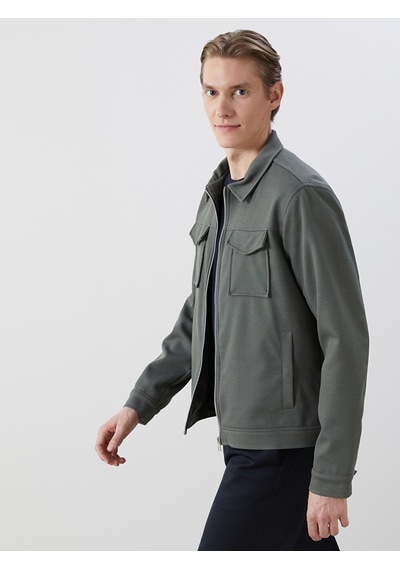 Lcw Vision Yeşil Slim Fit Gömlek Yaka Erkek Ceket