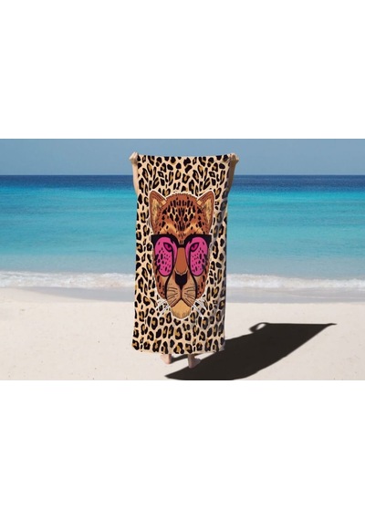 Leopar 80x150 Su Emici Kum Tutmaz Plaj Havlusu &banyo Havlusu