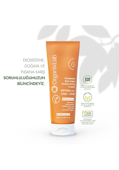 Organixlab Güneş Koruyucu Etkili Nemlendirici Yüz Kremi SPF 50+ 75 ML