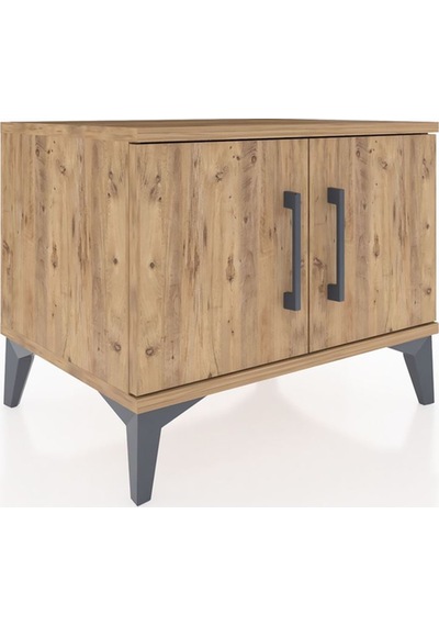 Hyperion Komodin Tek Raflı 2 Kapaklı 60x44x48 Çam-çam Çam