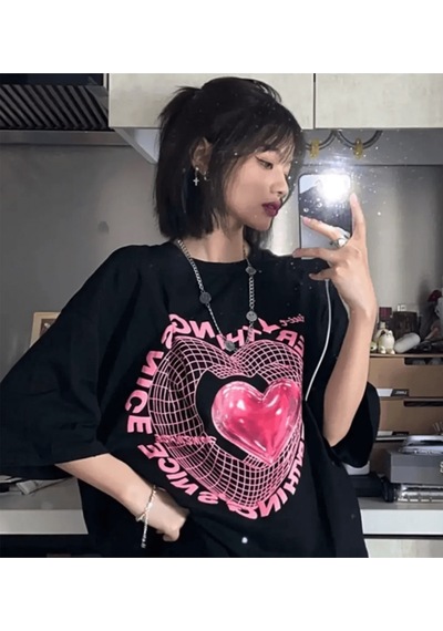 Y2k Everything Nice Yazılı T-shirt 001