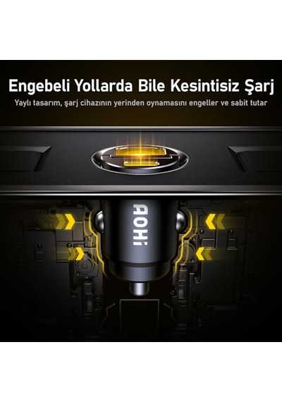 Superauto Araç İçi Şarjı, 2 Portlu Pd 65w Type-c To Type-c, Usb, Hızlı Şarj Çakmaklık Adaptörü, Siyah